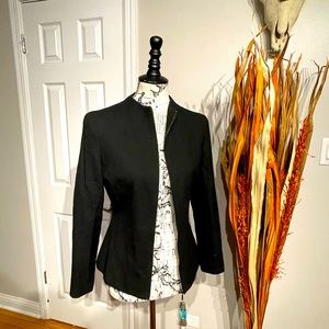 Vintage y2k Bill Blass Wool Zip Mock Fit Flare Ligh weight Work Winter Fall Rave